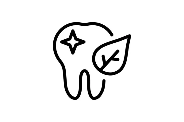 Clean Fresh Tooth Icon Black Outline Vector Illustration — Stock Vector