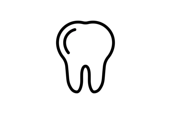 Tooth Icon Black Outline Vector Illustration — Stock Vector