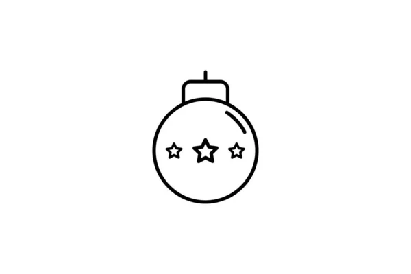 Weihnachtskugel Symbol Schwarze Umrisse Vektor Illustration — Stockvektor