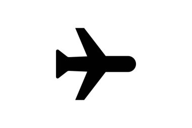 uçak simgesi siyah vektör illüstrasyonu
