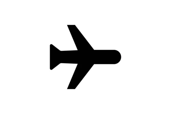 Flugzeug Symbol Schwarz Gefüllt Vektor Illustration — Stockvektor