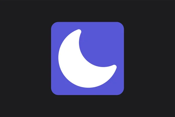 Moon Flat Icon Black Multicolor Vector — Stock Vector