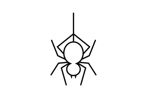 Spindelikon Reptil Incest Däggdjur Kontur Svart Halloween Illustration — Stock vektor