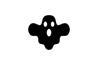 Hayalet ikonu Casper korku siyah vektör illüstrasyonu cadılar bayramı