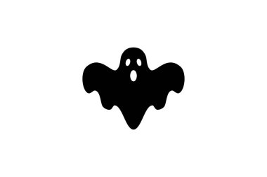 Hayalet ikonu Casper korku siyah vektör illüstrasyonu cadılar bayramı