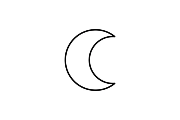 Mond Symbol Schwarz Gefüllt Vektor Halloween Illustration — Stockvektor