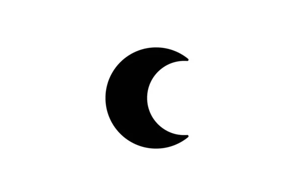 Moon Icon Black Filled Vector Halloween Illustration — Stock Vector