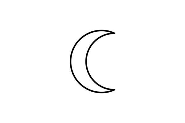 Mond Symbol Schwarz Gefüllt Vektor Halloween Illustration — Stockvektor