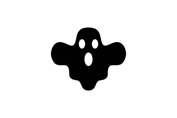 Fantasma Icona Casper Horror Nero Pieno Vettore Illustrazione Halloween — Vettoriale Stock
