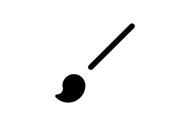 fırça simgesi dolu siyah vektör