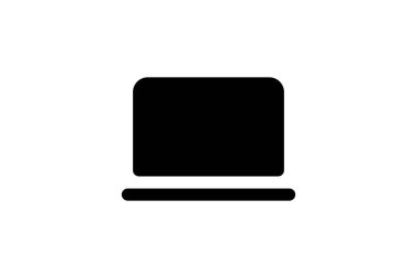 dizüstü bilgisayar simgesi dolu siyah vektör