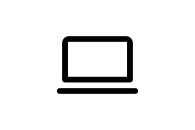 dizüstü bilgisayar simgesi siyah dış hat vektörü