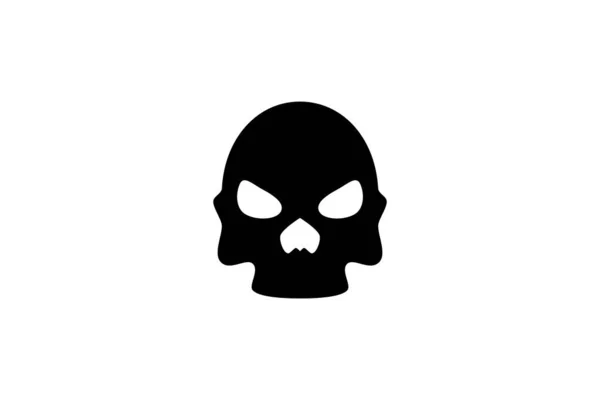 Skull Icon Black Halloween Black Human Skull Symbol Tattoo Design — Stock Vector