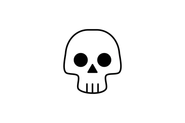 Totenkopf Ikone Schwarz Halloween Schwarzer Totenkopf Symbol Tätowierung Vektorillustration — Stockvektor