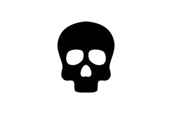 頭蓋骨のアイコンが黒いハロウィーンを埋めました ブラック ヒューマン スカルシンボル タトゥーデザイン ベクターイラスト — ストックベクタ