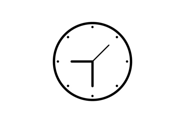 Orologio Timer Icona Nero Contorno Vettoriale Illustrazione Isolato — Vettoriale Stock