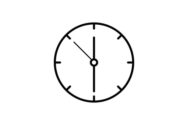 Uur Pictogram Timer Klok Zwart Overzicht Vector Illustratie Geïsoleerd — Stockvector