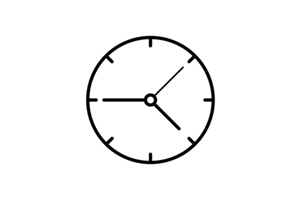 Saat Simgesi Zamanlayıcı Saati Siyah Ana Hatlı Vektör Çizimi Izole — Stok Vektör