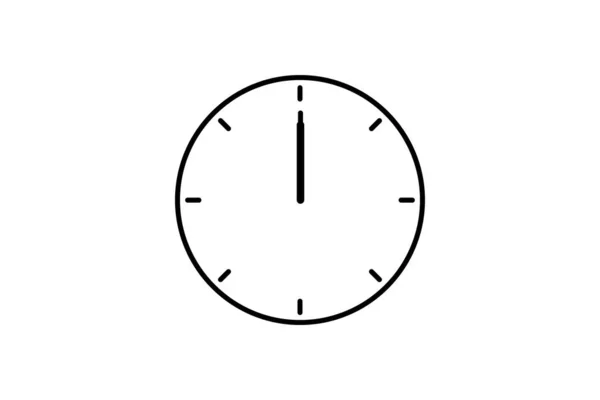 Relógio Temporizador Ícone Horas Contorno Preto Ilustração Vetorial Isolado — Vetor de Stock