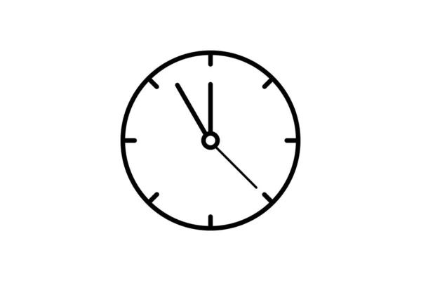 Uur Pictogram Timer Klok Zwart Overzicht Vector Illustratie Geïsoleerd — Stockvector