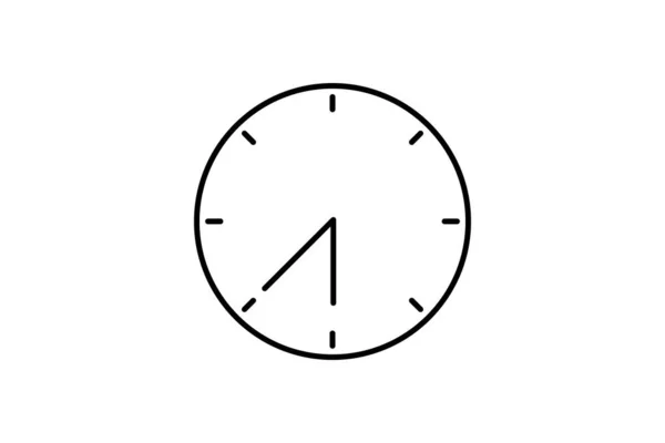 Clock Icon Timer Clock Black Outline Vector Illustration Isolated — Stock Vector