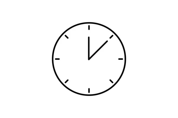 Uur Pictogram Timer Klok Zwart Overzicht Vector Illustratie Geïsoleerd — Stockvector