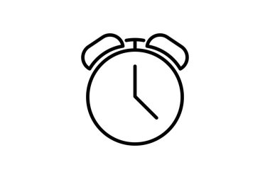 Alarm saat simgesi siyah vektör çizimi