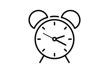 Alarm saat simgesi siyah vektör çizimi