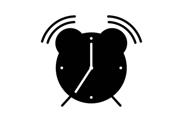 Alarm Clock Icon Outline Black Vector Illustration — Stock Vector