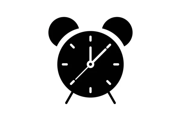 Alarm Clock Icon Outline Black Vector Illustration — Stock Vector