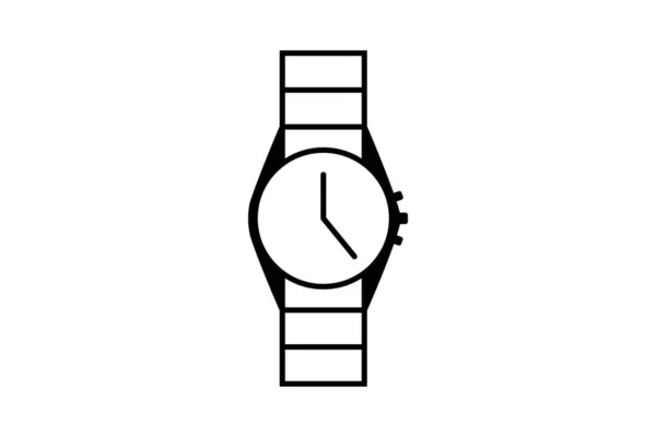 Icono Reloj Negro Ilustración Lujo — Archivo Imágenes Vectoriales