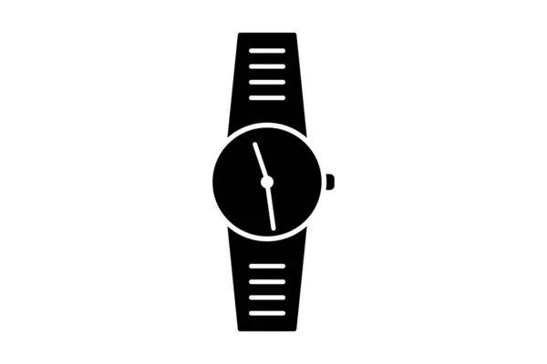 Icône Montre Noir Illustration Luxe — Image vectorielle