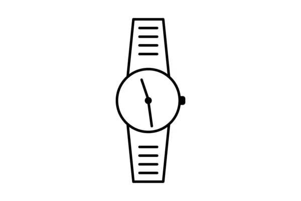 Horloge Pictogram Zwart Illustratie Luxe — Stockvector