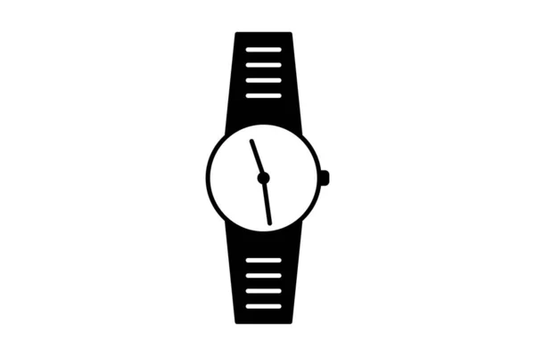 Horloge Pictogram Zwart Illustratie Luxe — Stockvector