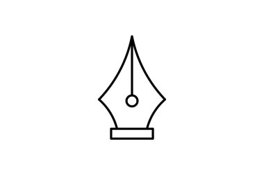 dolmakalem simgesi kalem mürekkebi siyah çizgili vektör çizimi