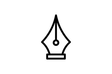 dolmakalem simgesi kalem mürekkebi siyah çizgili vektör çizimi