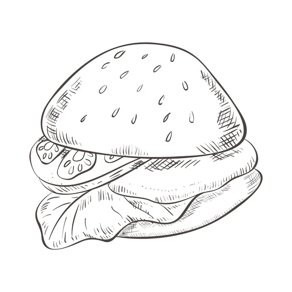 Burger proaspăt gustos — Vector de stoc