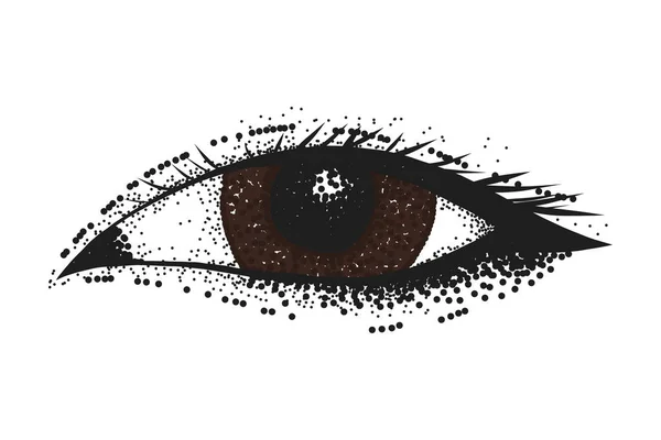 Векторная Иллюстрация Коричневого Глаза Азиатская Девушка Глаза Изолированы Белом Фоне — стоковый вектор