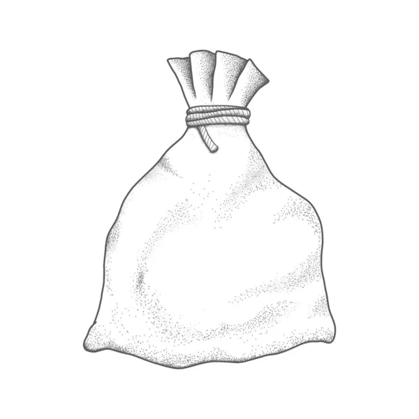 Ple Bağlanmış Bez Bir Çanta Beyaz Arkaplanda Izole Edilmiş Vektör — Stok Vektör