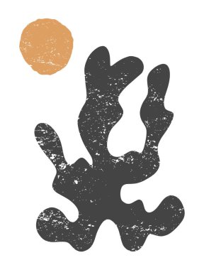 Vektör modayı illüstrasyonu - beyaz arkaplanda grunge desenli soyut şekiller.