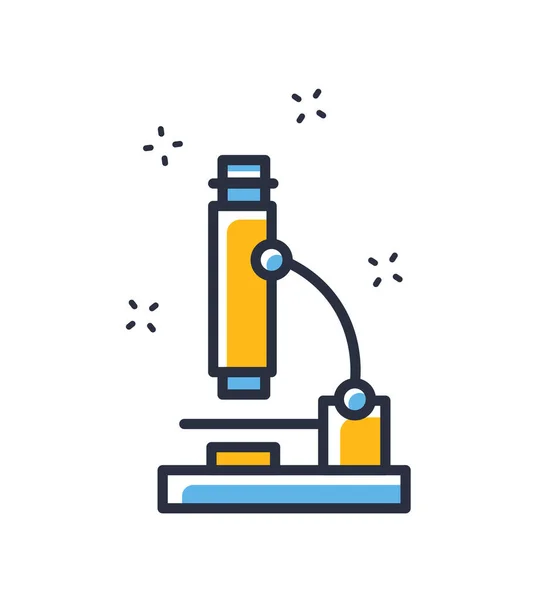 Mikroskopvektorsymbol Mikroskop Labor Isoliert Auf Weißem Hintergrund Designelemente Farbig Element — Stockvektor