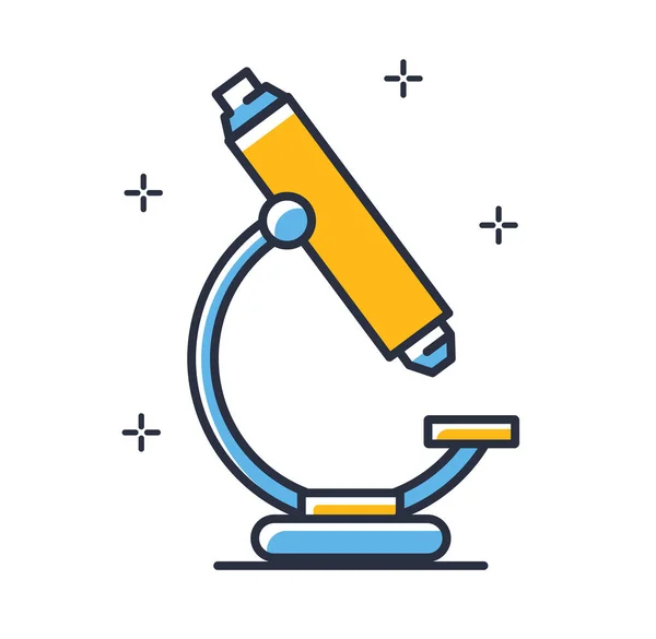Icono Del Vector Del Microscopio Laboratorio Microscopio Aislado Sobre Fondo — Vector de stock