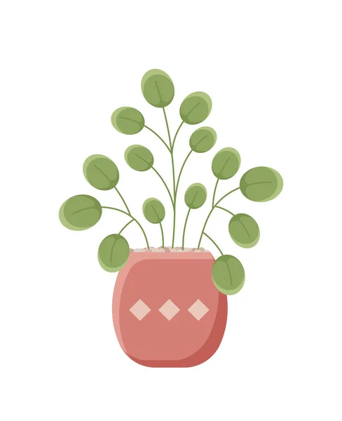 Botancal Illustration Leaves Plant Beautiful Flower Vase Colorful Flower Vector — Stock Vector