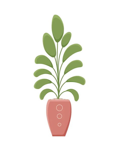 葉や植物との植物のイラスト カラフルな花のベクトルフラットアイコンと美しい花の花瓶 花瓶のカラフルな花白の背景に孤立フラットアイコン ベクトルイラストEps — ストックベクタ