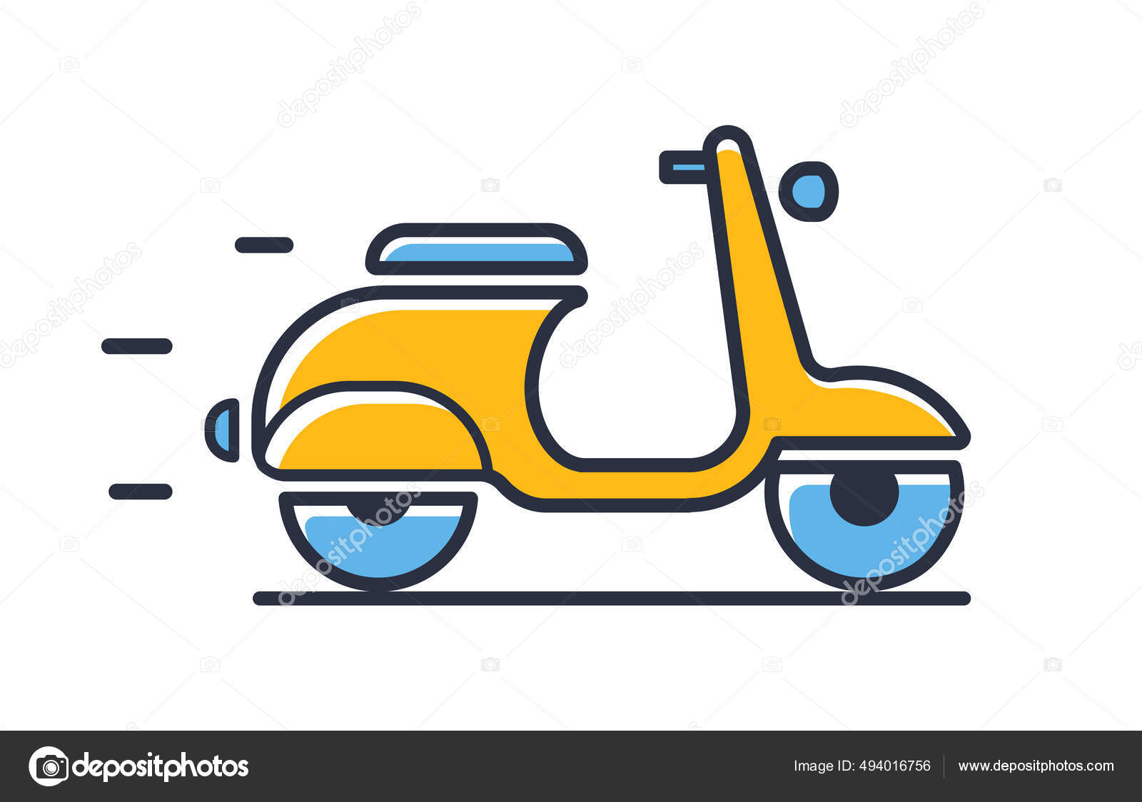 Значок Скутера Классический Скутер Изолирован Белом Фоне Элементы.