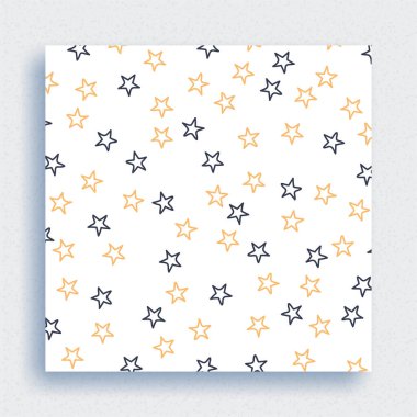 Kalıplar fırçalarla yapılır. Rastgele yıldız deseni. Duvar kağıdı ya da fırça darbelerinden kalma kumaş boyası. Düz biçim vektör illüstrasyonu.