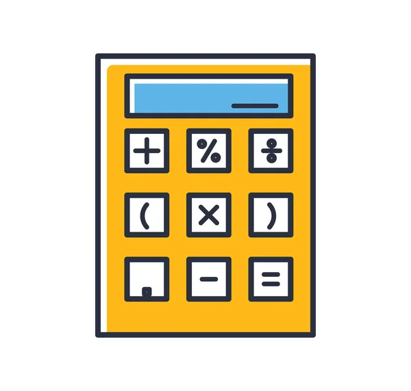 Icono Calculadora Dispositivo Matemático Aislado Sobre Fondo Blanco Elementos Diseño — Vector de stock