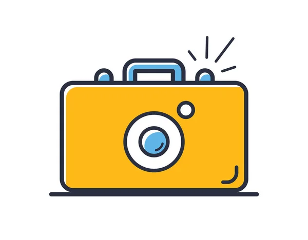 Camera Icon Photo Camera Isolated White Background Design Elements Colored — Stock Vector