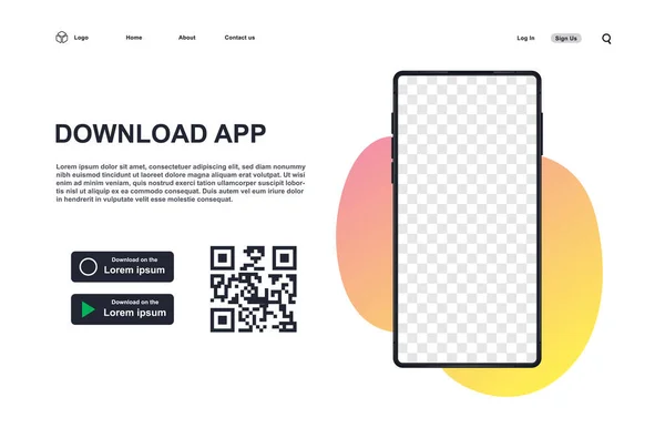 Page Téléchargement Application Mobile Contexte Pour Télécharger Page Application Télécharger — Image vectorielle