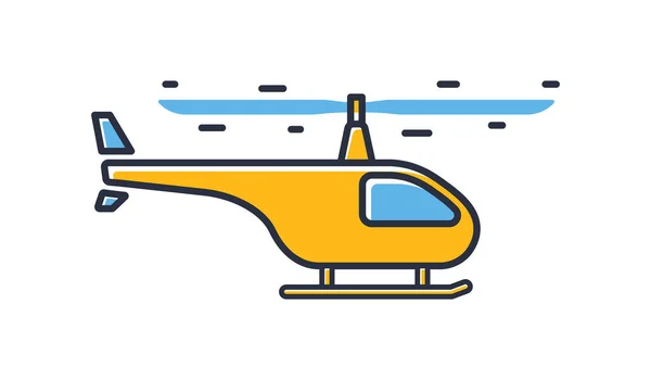 Helikopter Ikon Fehér Alapon Izolált Légi Közlekedés Tervezési Elemek Színes — Stock Vector